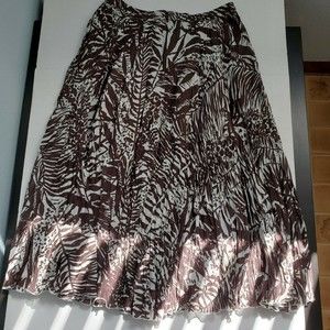 Coldwater Creek Skirt Boho Gypsy Flowy Skirt Prairie Brown Size PM Petite Medium