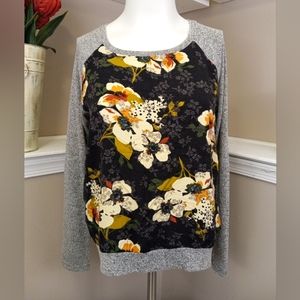 Kut from the kloth Womens floral long sleeve knit  blouse size large