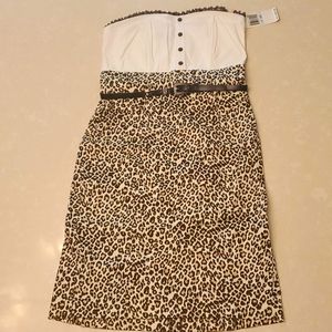 NWT Strapless Cheetah Dress