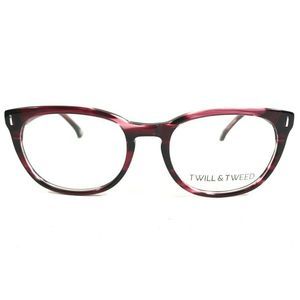 Twill & Tweed Eyeglasses Frames TW 2004 5536 Purple Horn Cat Eye 50-18-140