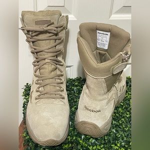 Reebok Mens 8" Stealth Boot with Side Zipper Work Boots Size 12 W Desert Tan