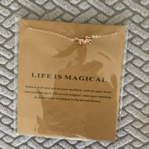 DOGEARED life is magical unicorn necklace NWT