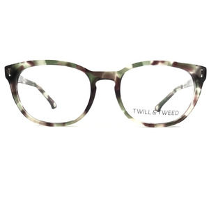 Twill & Tweed Eyeglasses Frames TW2004 6324 Green Brown Tortoise Round 50-18-140