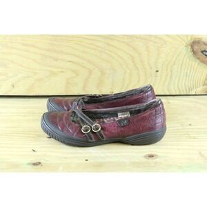 Merrell Zodiac Women's Sz 7 Red Dark Plum Leather Mary Jane Buckle Shoes