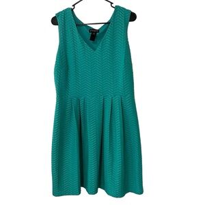 NWOT EnFocus Studio Fit&Flare Textured Teal Dress 14 BusinessCasual Party Dinner