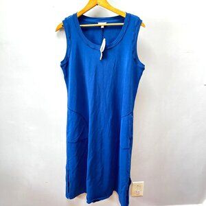 NEW T by Talbots Blue Sunkissed Terry Midi Dress- Size PL