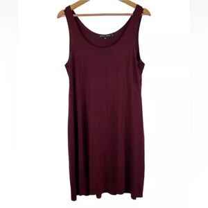 Gudrun Sjoden Dress Tank Sleeveless Stretch Skater Burgundy Minimalist Summer