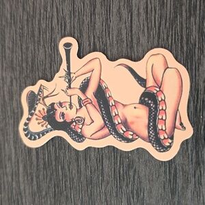 *FREE* Snake Charmer Tattoo Parlor Sailor Jerry Style Sticker