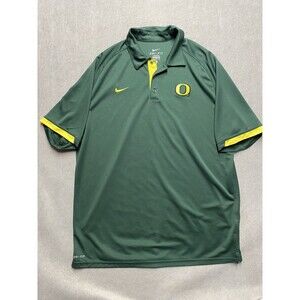 Nike Oregon Ducks Shirt Mens XL Green Polo NCAA T-Shirt Dri Fit Collared Button