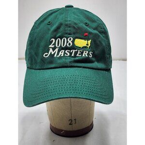 American Needle 2008 Masters Golf 100% Cotton Green Strapback Cap Hat