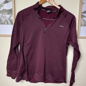 Skora Qwick-Dry 1/4 Zip Maroon Run Real Pullover Men's Large