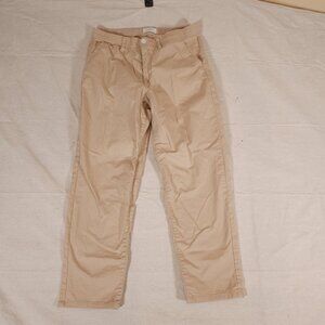 Curve Appeal Pants Womens 6/28 Beige Elastic Waist Lightweight Pockets Casual