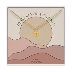 NIB Dogeared Trust In Your Journey Rope Chain & Compass
Necklace 24K Gold Dipped