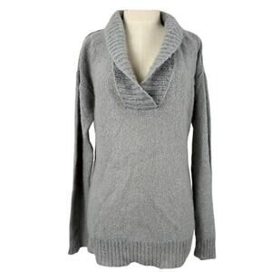 J. Crew Mohair Wool Blend shawl collar gray sweater size S