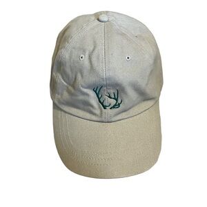 🌻SALE🌻 Khaki Baseball Hat with Green Embroidered Deer Antlers