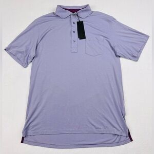 Greyson Men’s Large Solid Purple Dewberry Soft Pima Cotton Blend Golf Polo, NWT