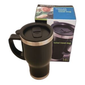 Emerson (New) - Stainless Steel Heated Travel Mug - Black & Chrome - 14 Fl Oz