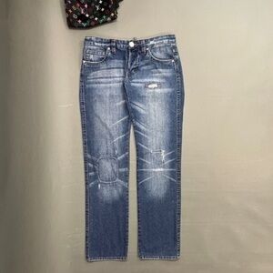 Mud Flingin DSQUARED2 Patchwork Jeans Hige Whisker Faded Luxury Designer Denim