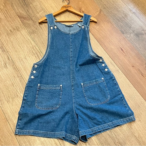 Marsh Landing Denim - vintage y2k 90s denim overalls cargo style shorts front pockets Sz Large