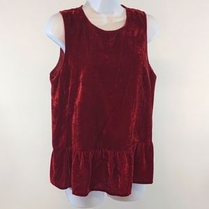 Women's J. Crew red velvet tank‎ top - size 6