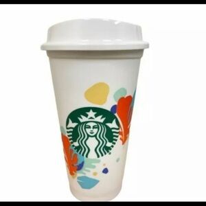 New Starbucks tropical summer reusable coffee cup set of 2