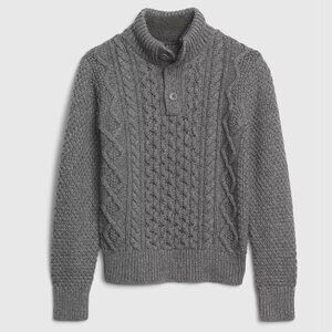 NEW Gap Kids Cable Knit Mockneck Fleece Mock Turtleneck Long Sleeve Sweater S 7