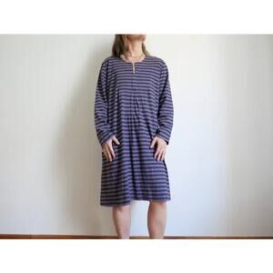 GUDRUN SODJEN Organic Cotton 3/4 Long Sleeve Lagenlook Relaxed Dress