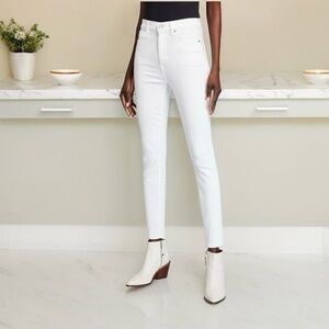 Women's Jeans White Cotton Jeans 7 For All Mankind Jeans High Waist Ankle Jeans