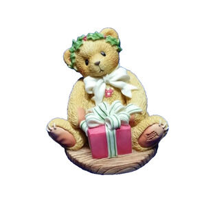 Cherished Teddies 475602 Margy Im Wrapping Holiday Joy Bear Figurine 1998 Enesco