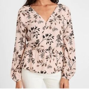 NWT Banana Republic Floral V Neck Blouse Top Size TALL / LONG XL