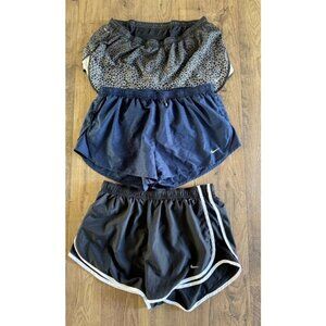 Nike Tempo Running Shorts Bundle Lot of 3 Black Navy Blue Lined Women's Size XL