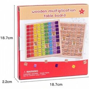 New Wooden Multiplication board, size 7"x7"