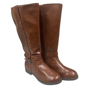 American Eagle Knee High Women Boots Brown Zipper and Elastic