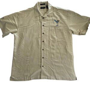 Cabana Breeze Ultra Club Mens Shirt Button Down Embroidered Hawaiian Size L