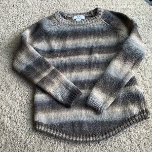 MAGASCHONI Wool Striped Gray, Brown, Blue Sweater | Size Medium