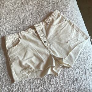 TARGET 🆕 WILD FABLE Highest Rise Cutoff Beige Off White Denim Shorts Size 18