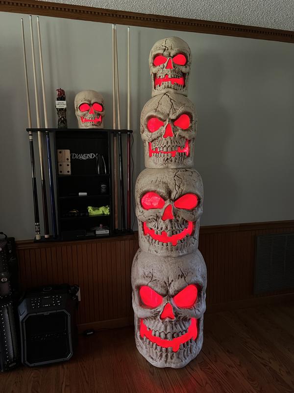 Home Accents Holiday 8 ft. Giant Sized LED Skull Stack - $240