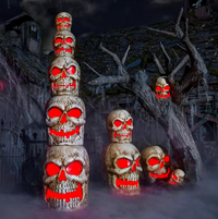 Home Accents Holiday 8 ft. Giant Sized LED Skull Stack - $240