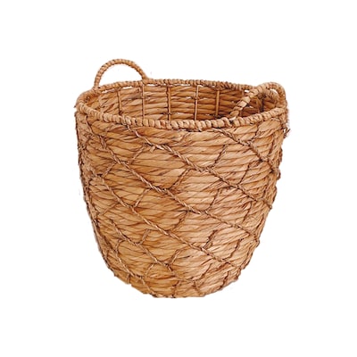 allen + roth 13.8-in W x 13.8-in H x 13.8-in D Natural Water Hyacinth Basket - $20