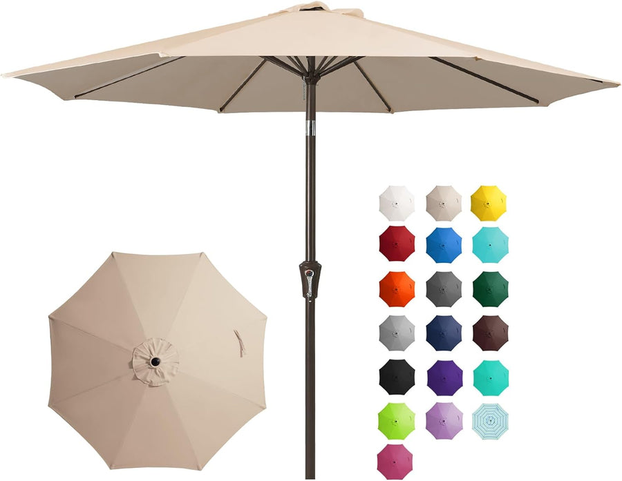 JEAREY 9FT Outdoor Patio Umbrella Outdoor Table Umbrella (Beige) - $45