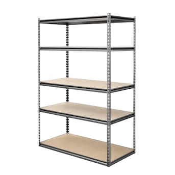 Project Source Steel Heavy Duty 5-Tier Utility (48-in W x 24-in D x 72-in H) Gray - $110