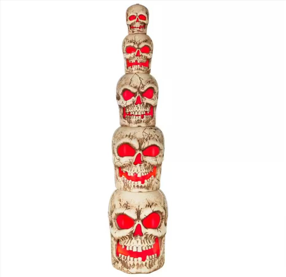 Home Accents Holiday 8 ft. Giant Sized LED Skull Stack - $240