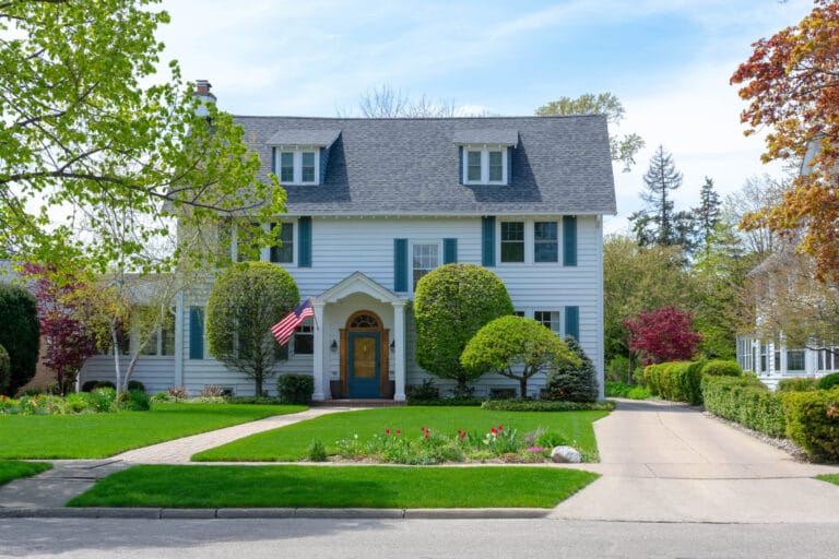 Exterior of a house with an American Home Shield review protection plan