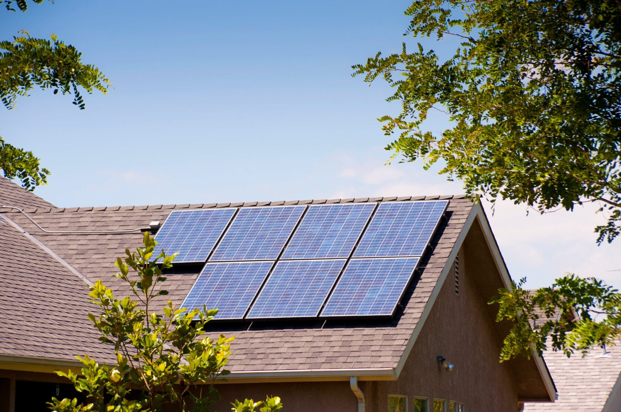 Solar panels on a house