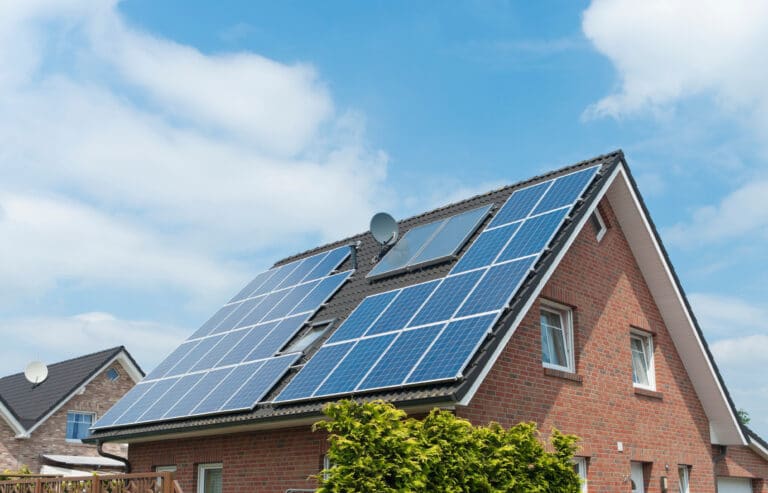 house with solar panels