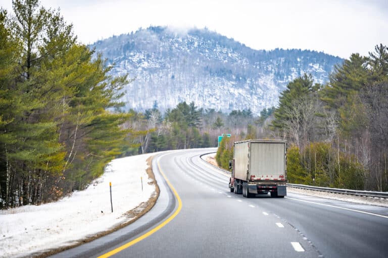 Truck on a snowy road