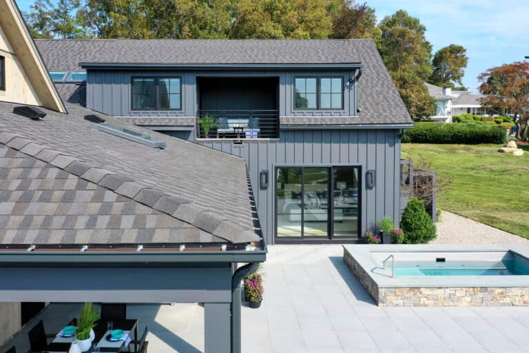 nice farmhouse with clean gutters