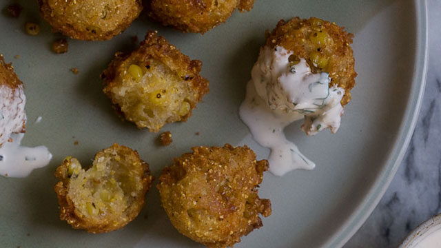 Charred Sweet Corn Fritters recipe