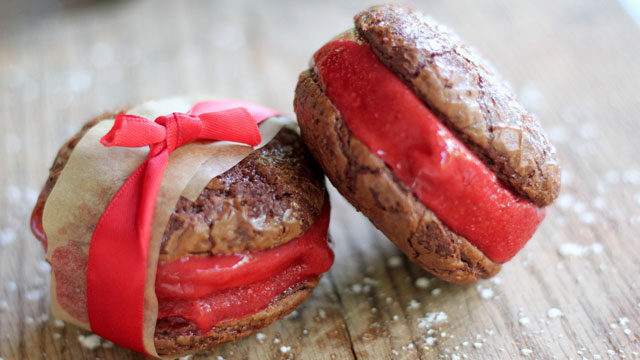 Strawberry Sorbet Brownie Sandwiches recipe