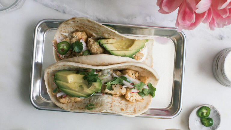 chorizo-spiced cauliflower tacos